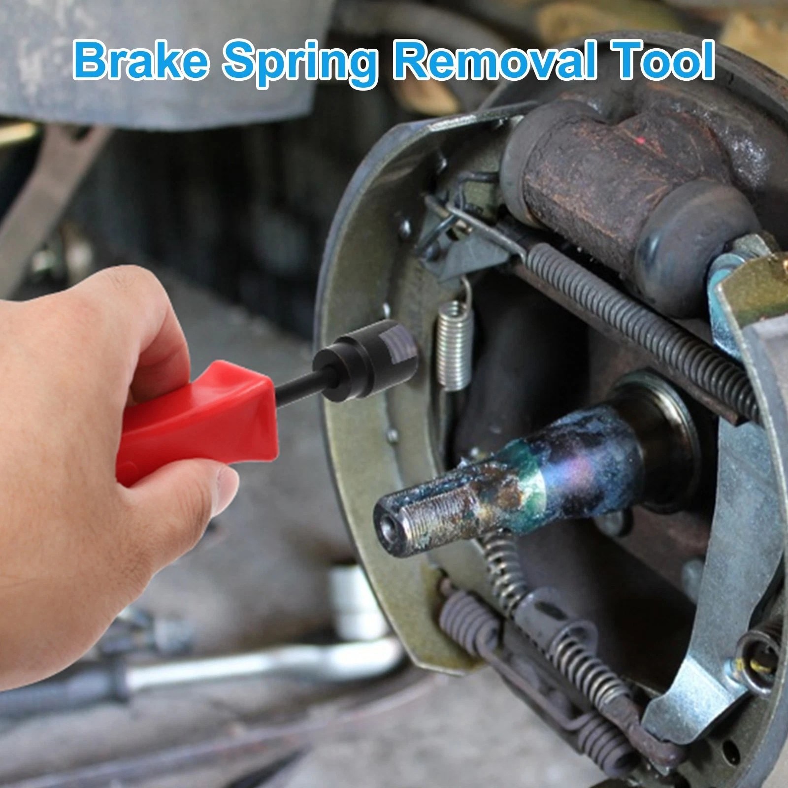 Steel Brake Spring Remover Set 2 Pieces with Red Handle for Automotive Service