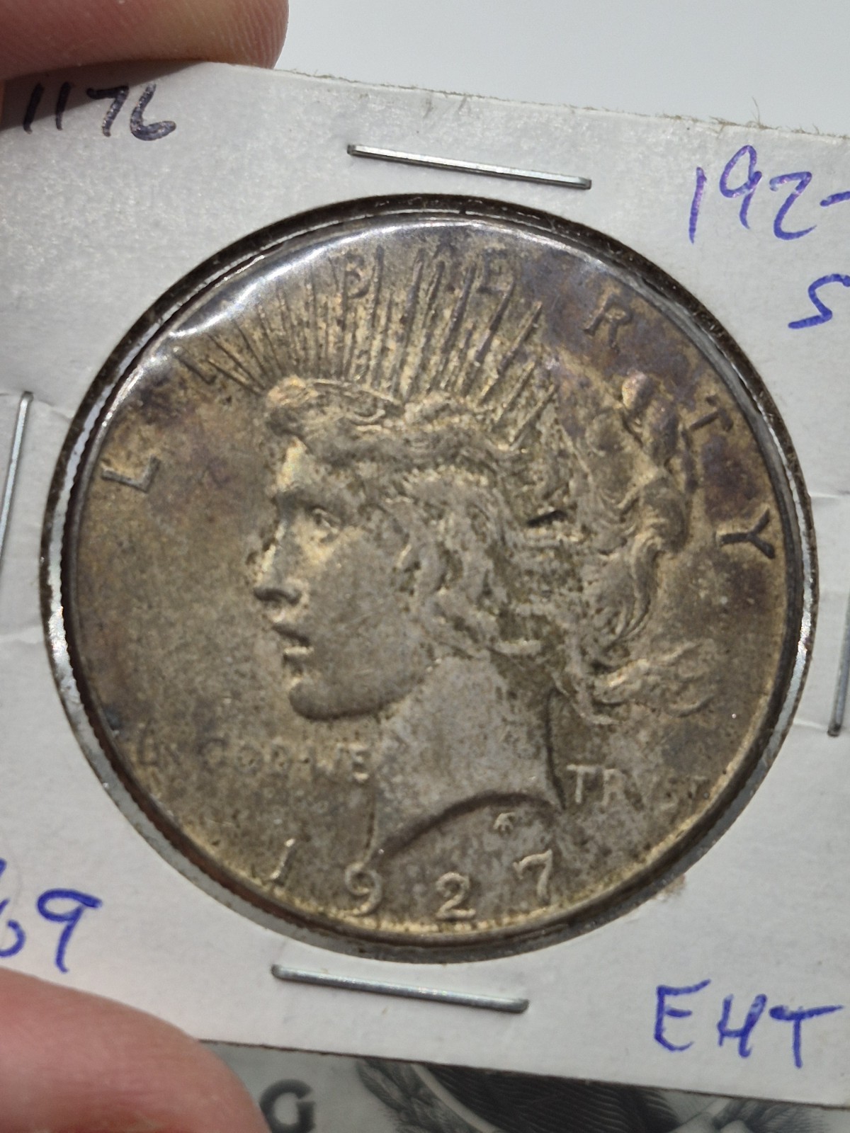1927-s Peace Dollar ☆ 1176 ☆ With Original Toning ☆ Nice Album Coin