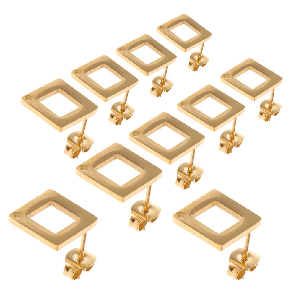 5 Pair Earring Making Supplies Kit Stainless Steel Stud Findings