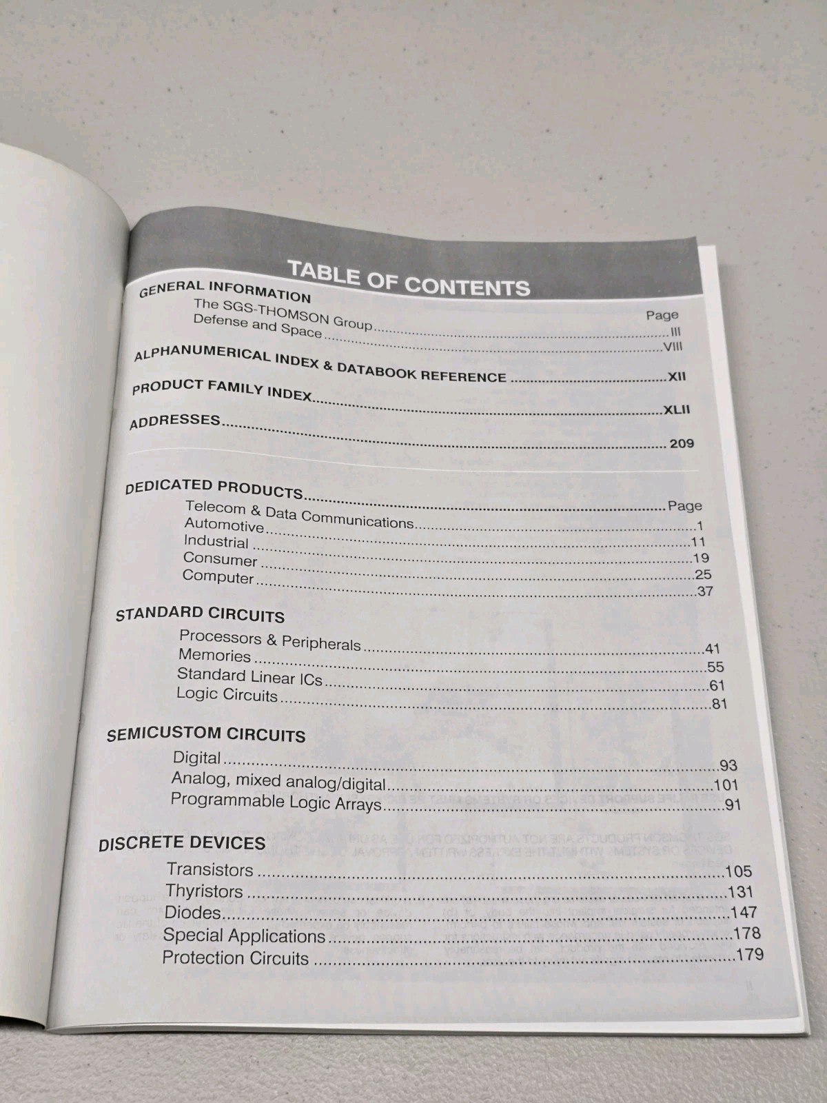 SGS-Thomson Microelectronics Shortform 1991 Catalog - 185 Pgs