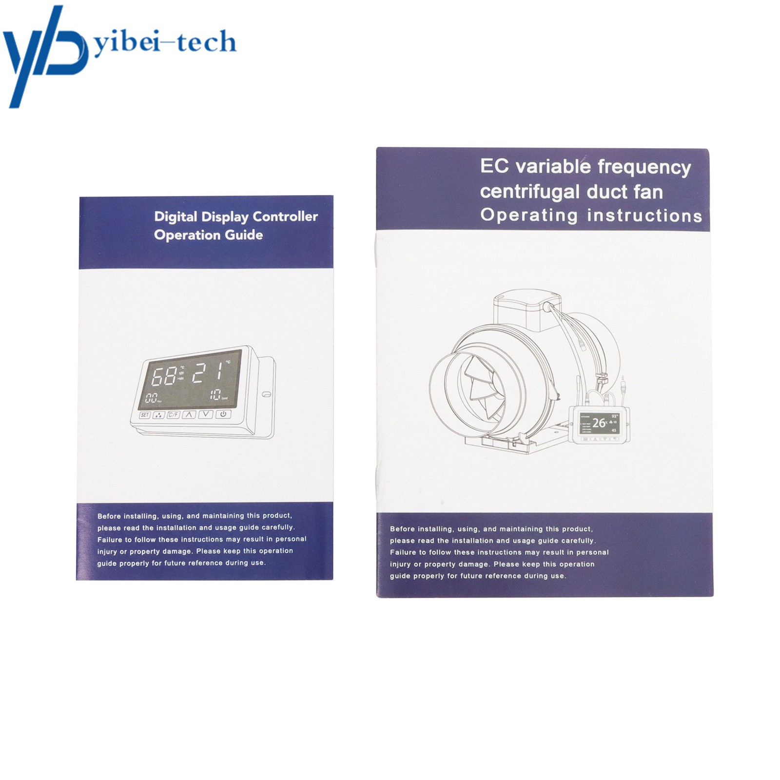 Inline Duct Fan, 8" 807 CFM with Temperature Humidity Controller EC-Motor