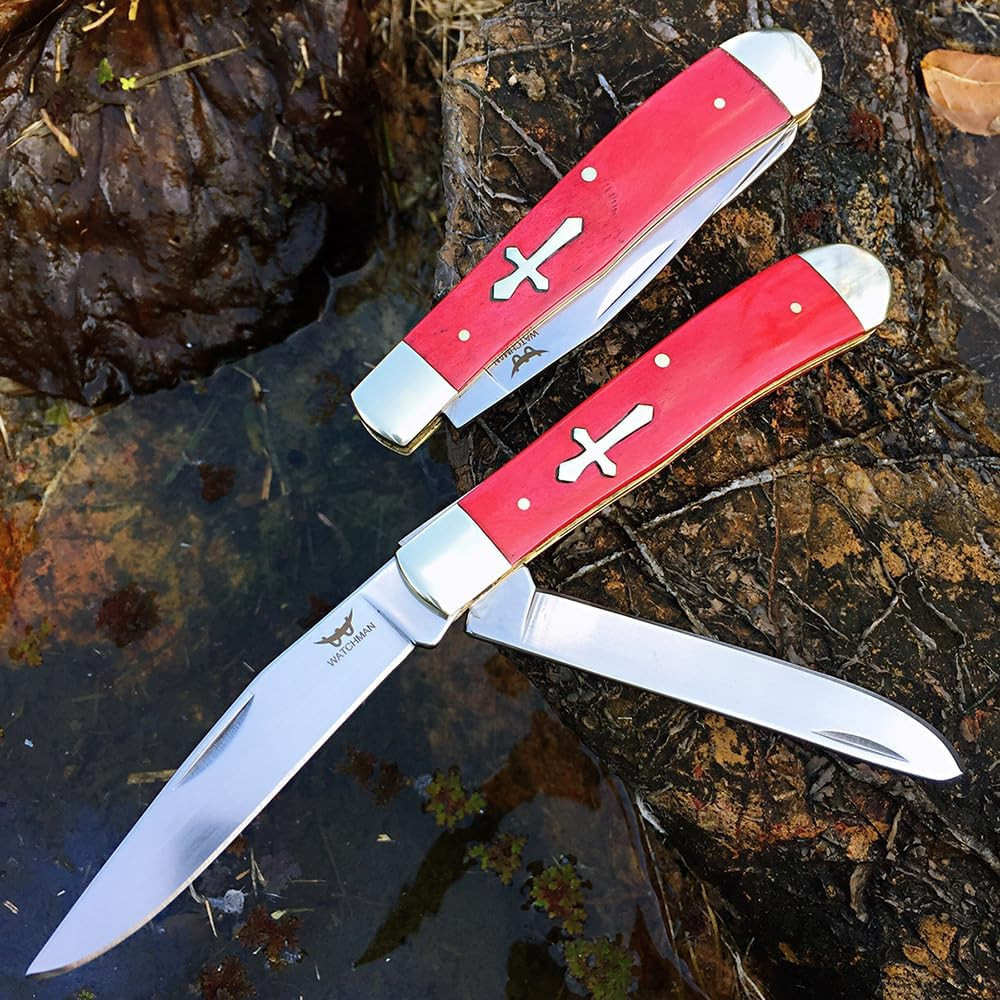 W131 Two-Blade Large Trapper Slip Joint Knife Folding Pocket Knife with Authenti