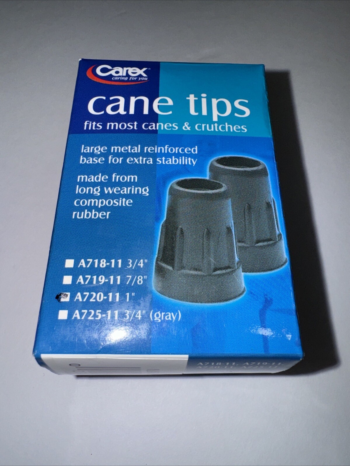 Carex Black Cane Tips 1" 2ct