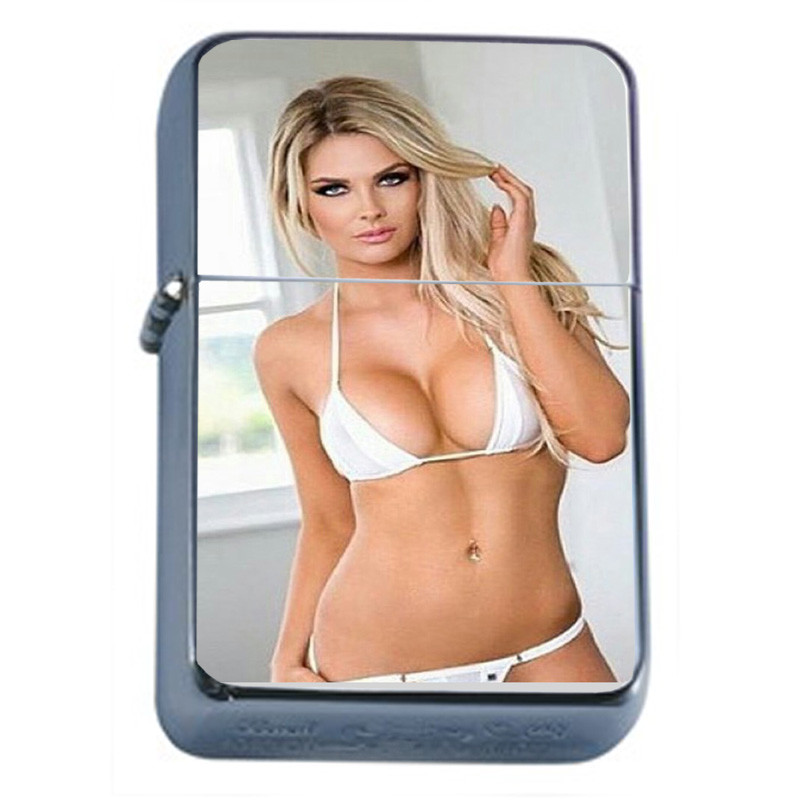 Atlanta Pin Up Girls D8 Flip Top Oil Lighter Wind Resistant