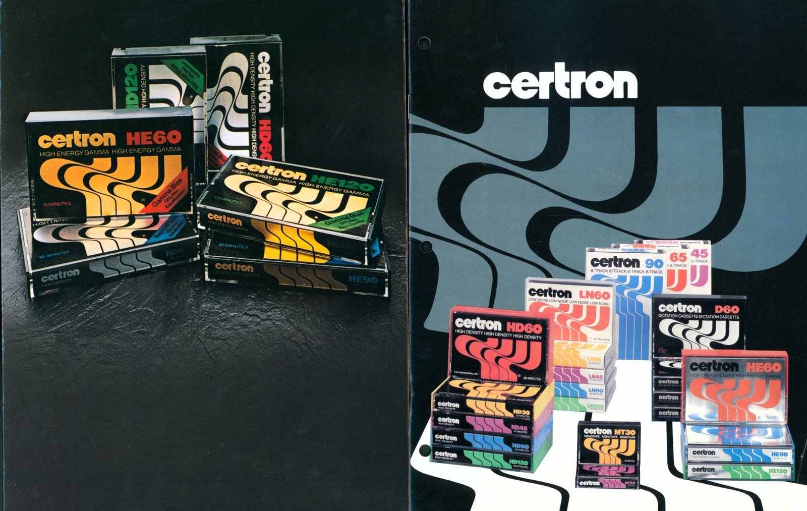 c1970 Centron Cassette Tape Pair Glossy Dealer Hifi Store Brochures Ad HiFi