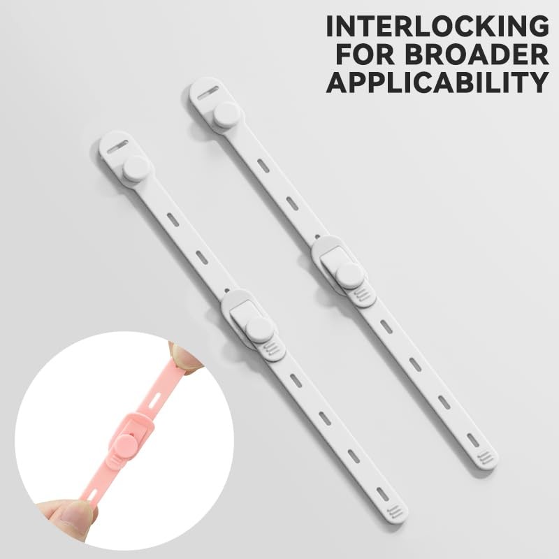 20Pack Silicone Cable Ties - [4 Adjustable Holes] Elastic Reusable Multicolor