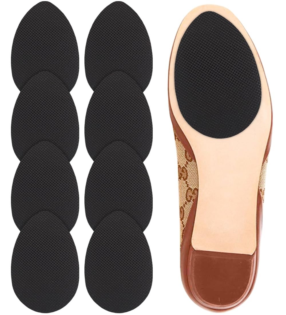 Dr. Shoesert Non-Slip Shoes Pads Adhesive 4 Pair (Pack of 1), Black - 4 Pairs