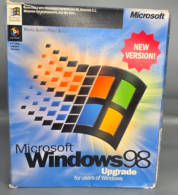 MICROSOFT WINDOWS 98 UPGRADE NEW VERSION 0398 Part X03-30200-Key Included!