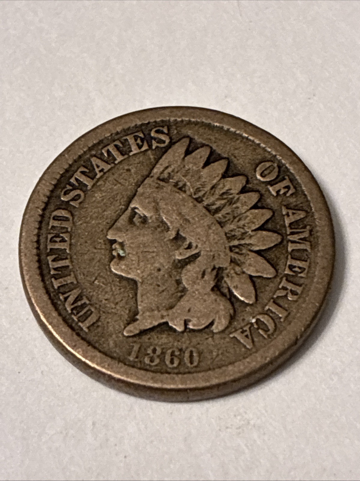 1860 Indian Head Small Cent Penny BN Copper-Nickel.