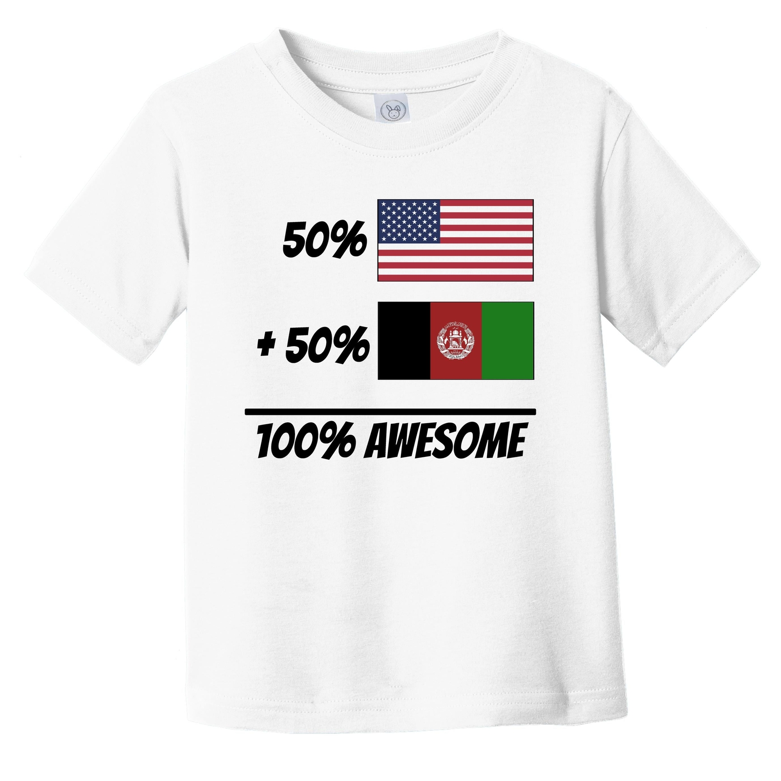 50% American + 50% Afghan = 100% Awesome Cute Afghanistan Flag Toddler T-Shirt