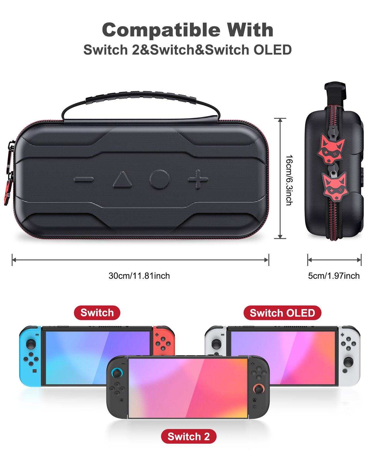 Switch 2 Case for Nintendo Switch 2025/Switch/OLED-Waterproof Travel Carry Case