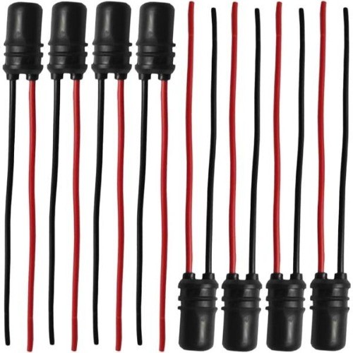 Bulb Socket for Car, Round Mouth Pre-Wired Harness Plug Connector  Size: 10PCS