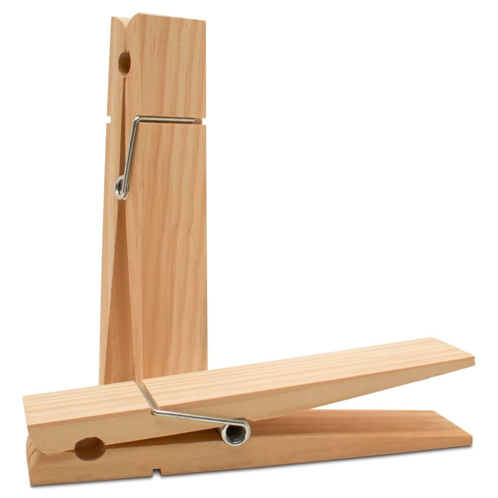 Oversized Wooden Clothespins 9-inch, Pack of 2 Large Clothes Pins Heavy Duty ...
