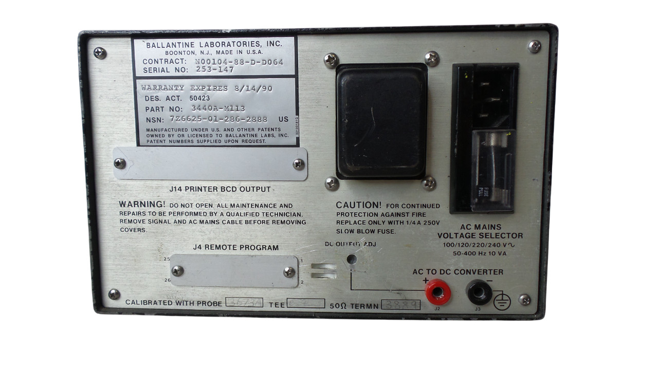BALLANTINE 3440A RF MILLIVOLTMETER - Free Shipping