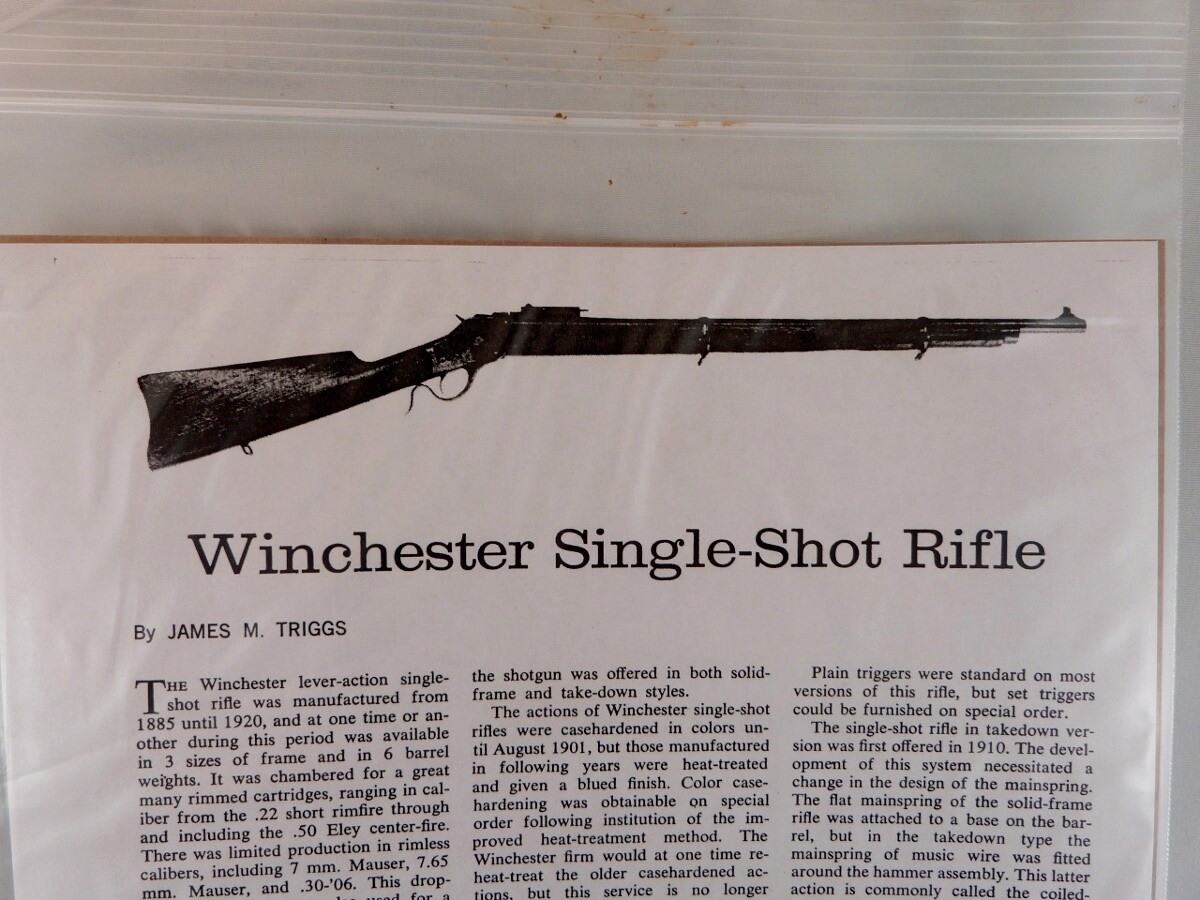 WINCHESTER SINGLE-SHOT RIFLE BREAK DOWN INSTRUCTION KIT