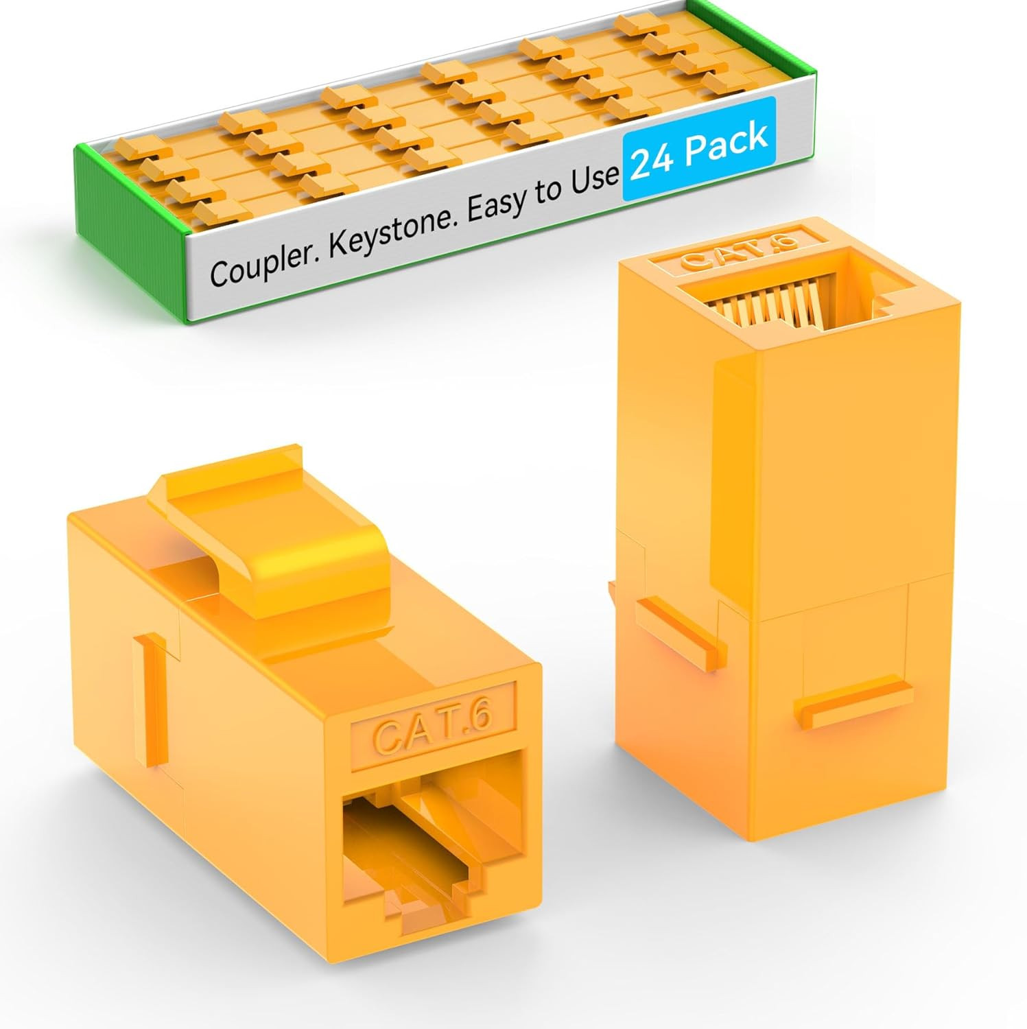 CAT6 RJ45 Keystone Coupler (24 Pack), Cat6 Keystone Jack Female to Female, Cat 6
