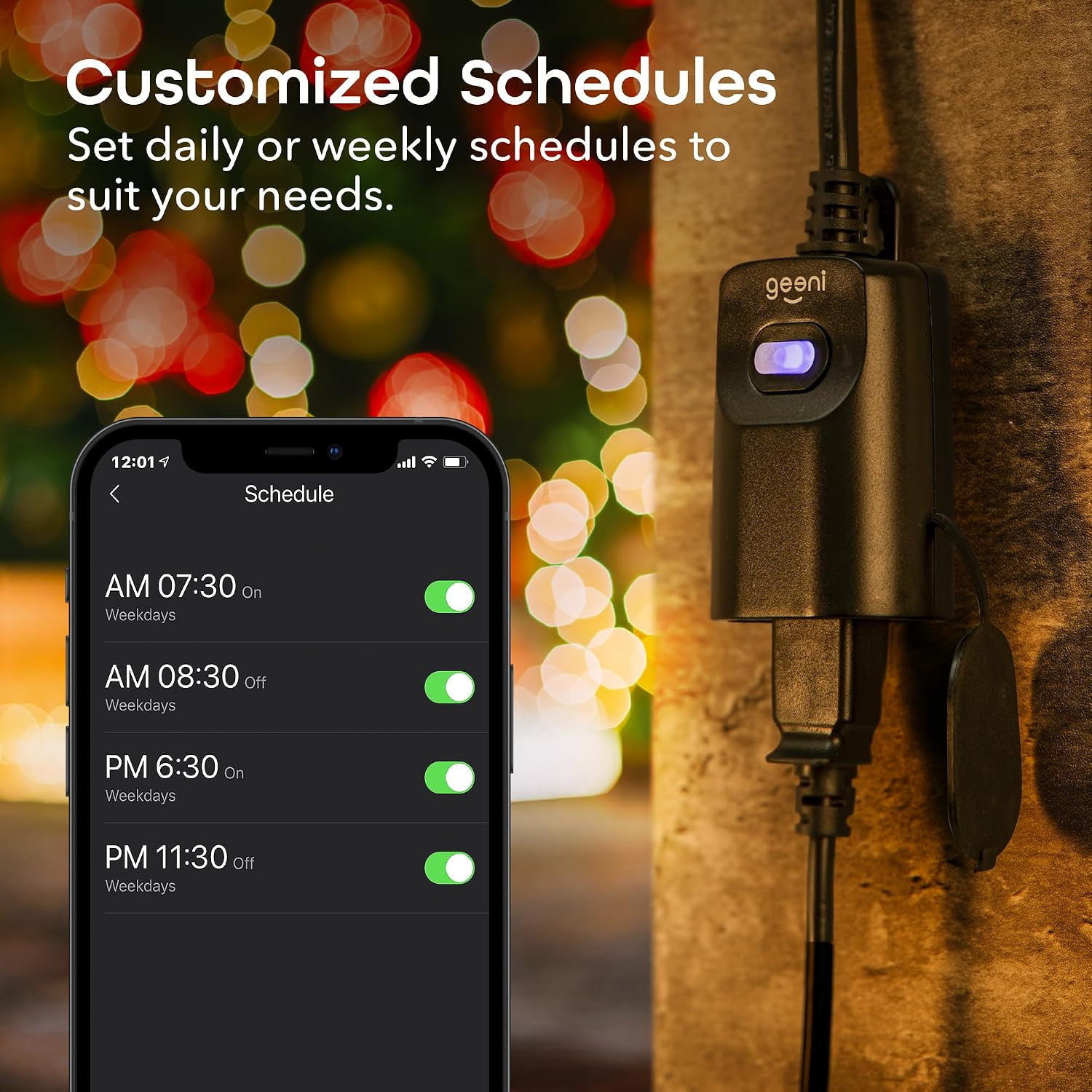 Indoor/Outdoor Smart Plug Weatherproof, 1 Socket Wireless Remote Control and Tim