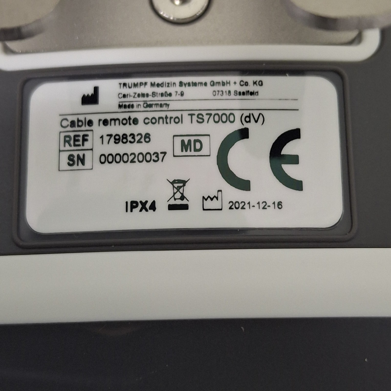 Baxter TS7000 Surgical Table Remote