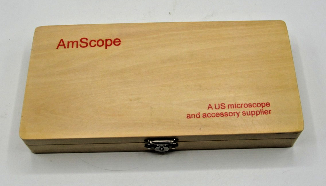 AmScope 50pc Prepared Microscope Slides in Case with Plant Fungus Insect Mammal