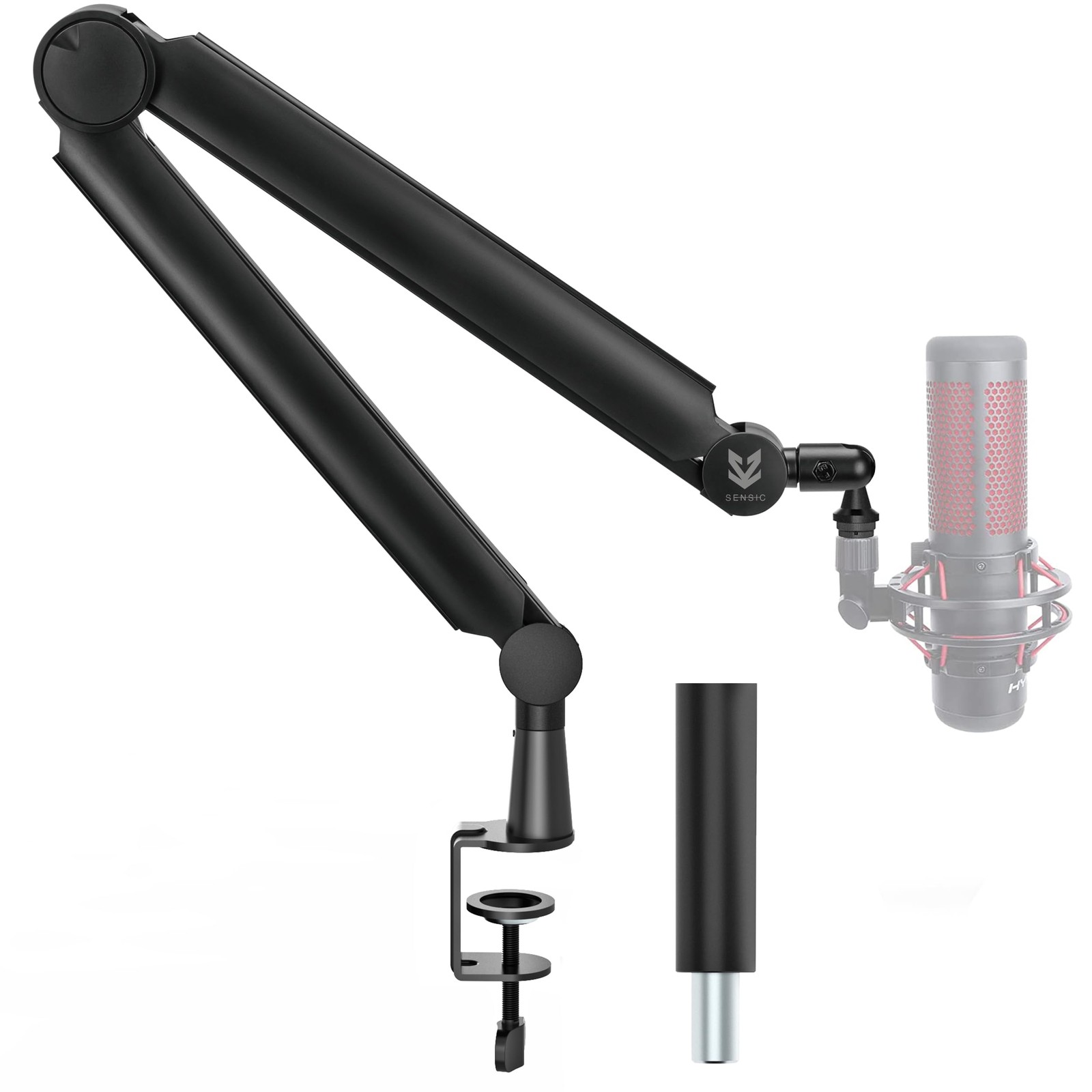 SA-30 Microphone Boom Arm - 360Â° Rotatable with Adapters & Accessories