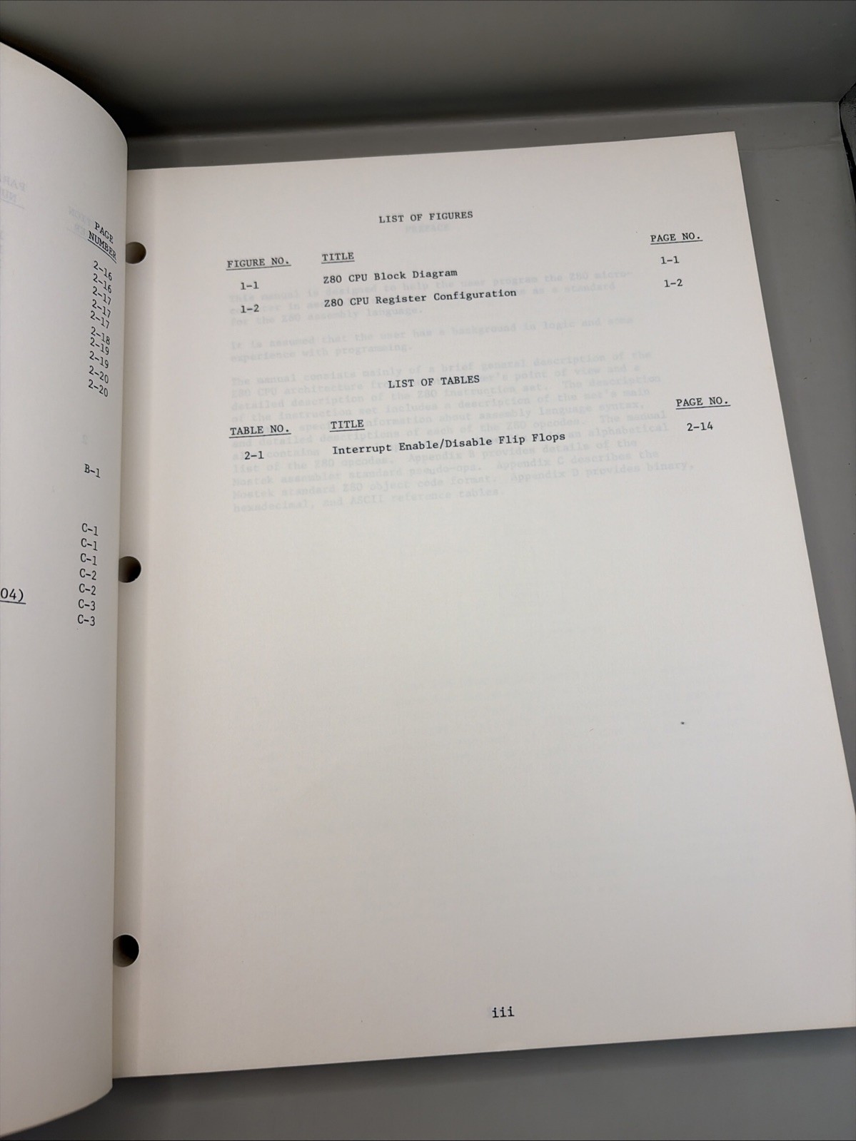 MOSTEK Microcomputer Systems Z80 Preliminary Programming MANUAL / BOOK