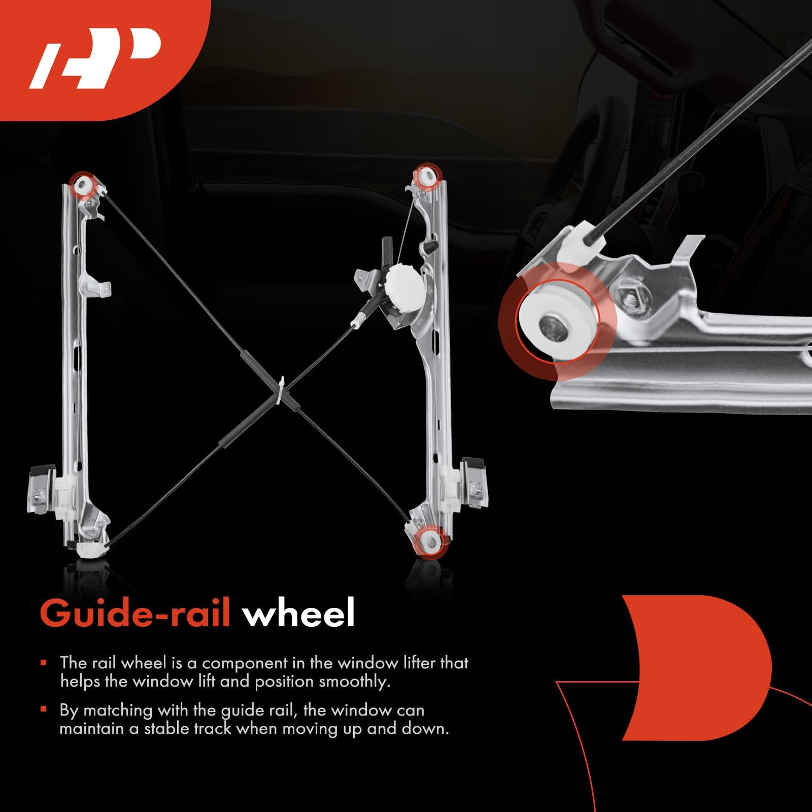 A-Premium Window Regulator Front Passenger RH Cadillac Escalade
