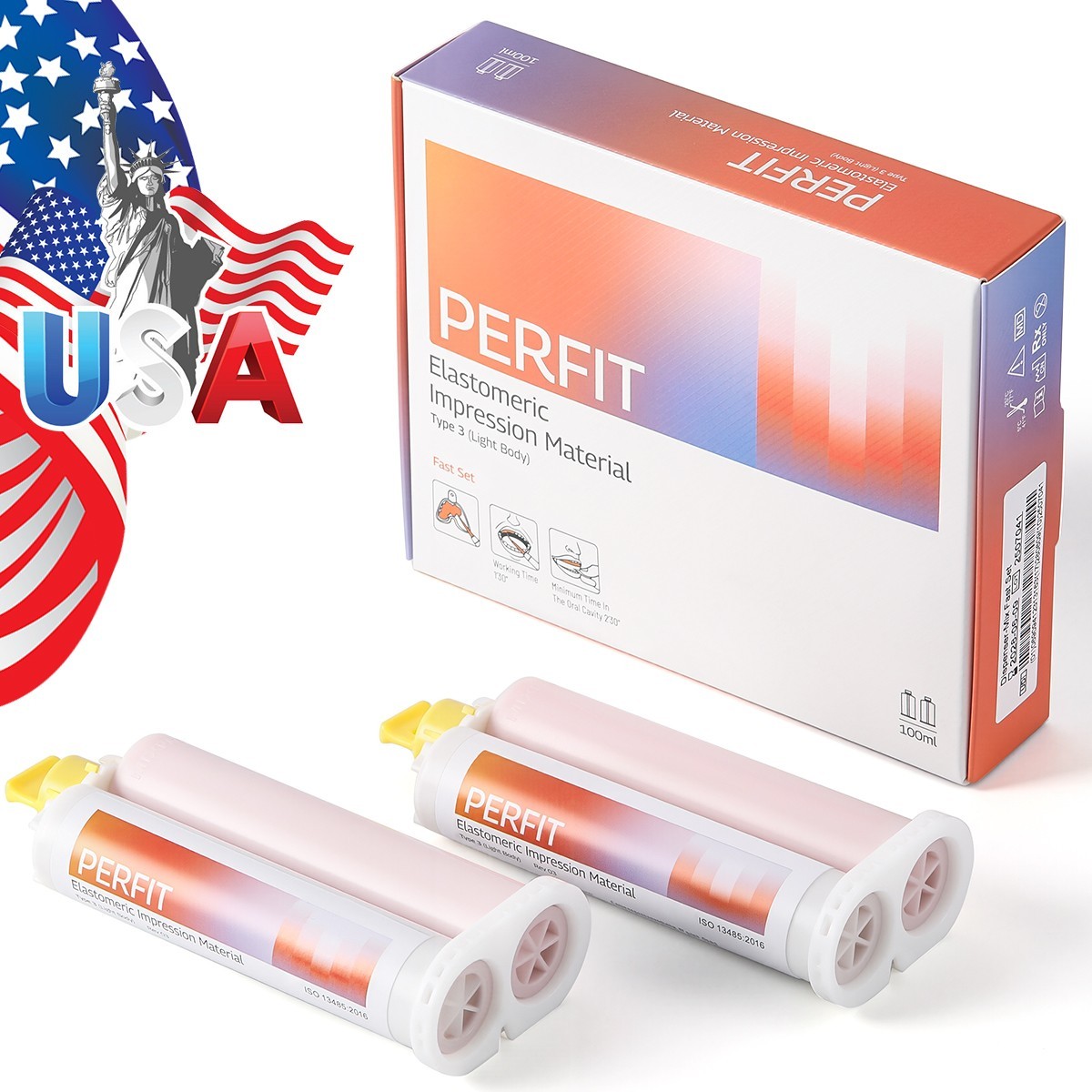 Dental Light Body Elastomeric Impression Material Cartridges Fast / Normal Set