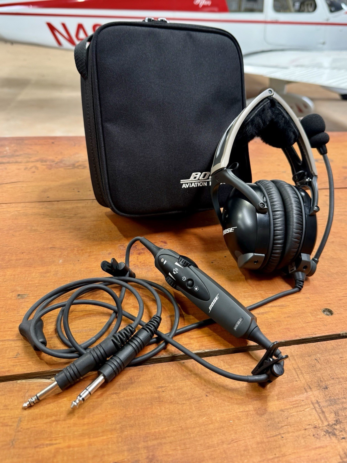Bose X Aviation Headset ANR P/N 308100-0020 Serviced New Cushions Mic Cover Case