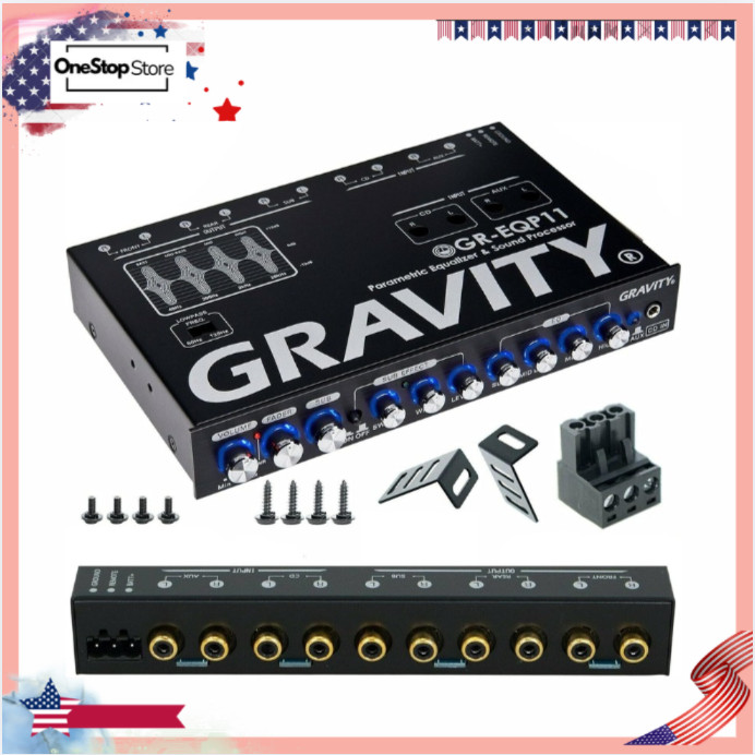 GR-EQP11 1/2 DIN Digital Bass Machine 9V Car Parametric Equalizer