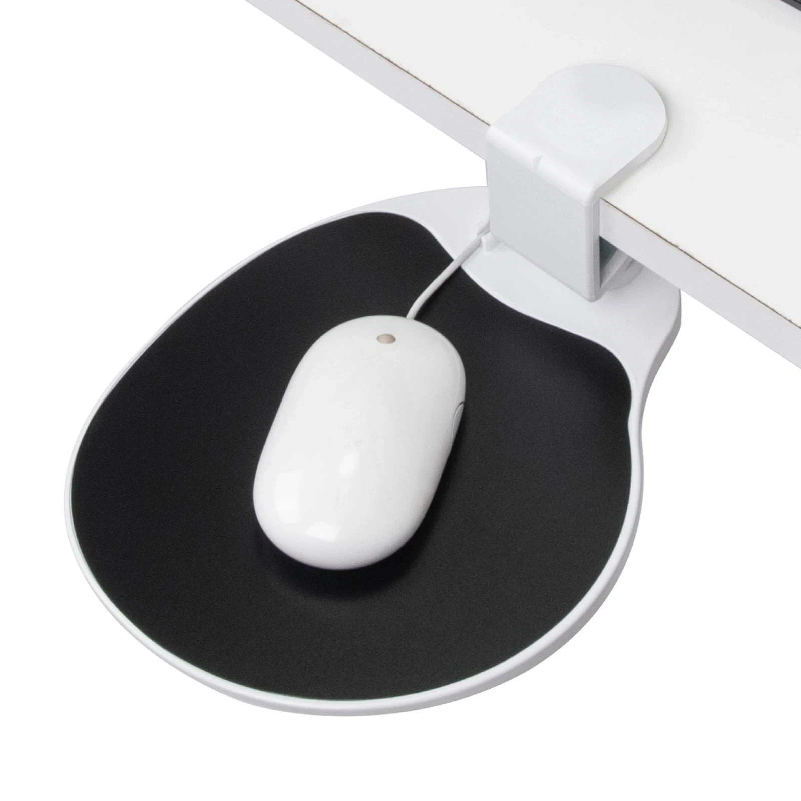 Clamp on Mouse Platform Clip Pad Rotating 360 Degree Ergonomic Tray Attachment