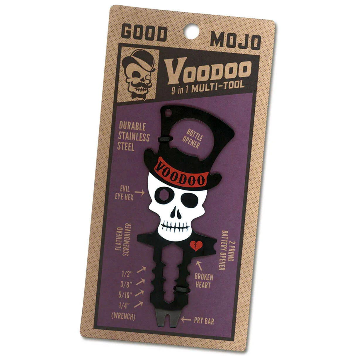 Trixie and Milo TOOL-VOODO Stainless Steel Voodoo 9-Multi-Tool 2-1/8 x 5-1/4 in.