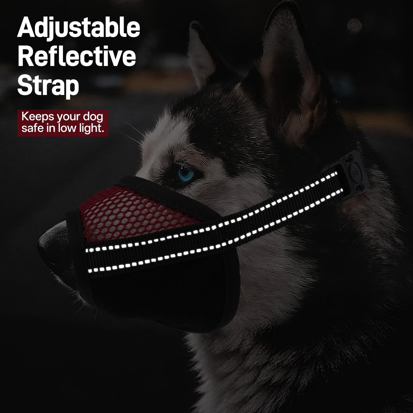 2-Pack Soft Air Mesh Dog Muzzles - Anti-Biting, Barking, Chewing, Adjustable for