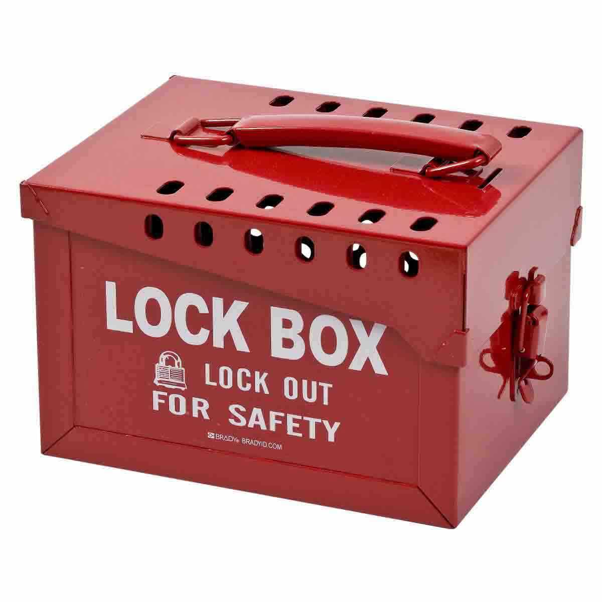 Brady Y405870 Red Steel Safety X-Large Group Lock-Out Box Portable XL