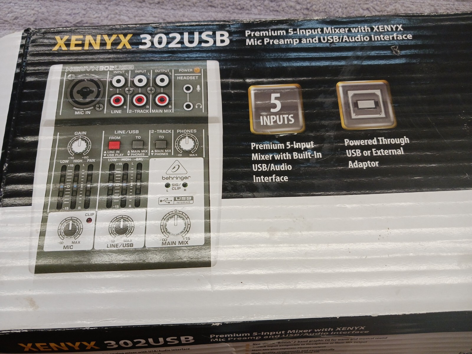 Behringer XENYX 302USB Audio Interface Mixer 5 Inputs BRAND NEW OPENED BOX