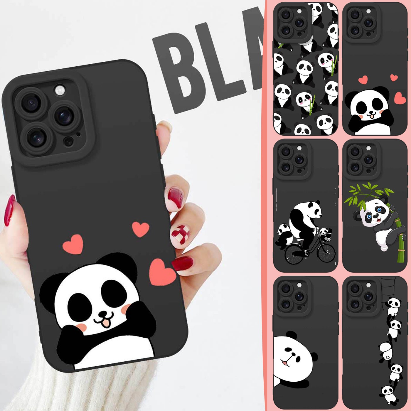 Silicone Phone Case Panda Cover For Samsung S25 Ultra iPhone 17 Pro Max 16 15 14