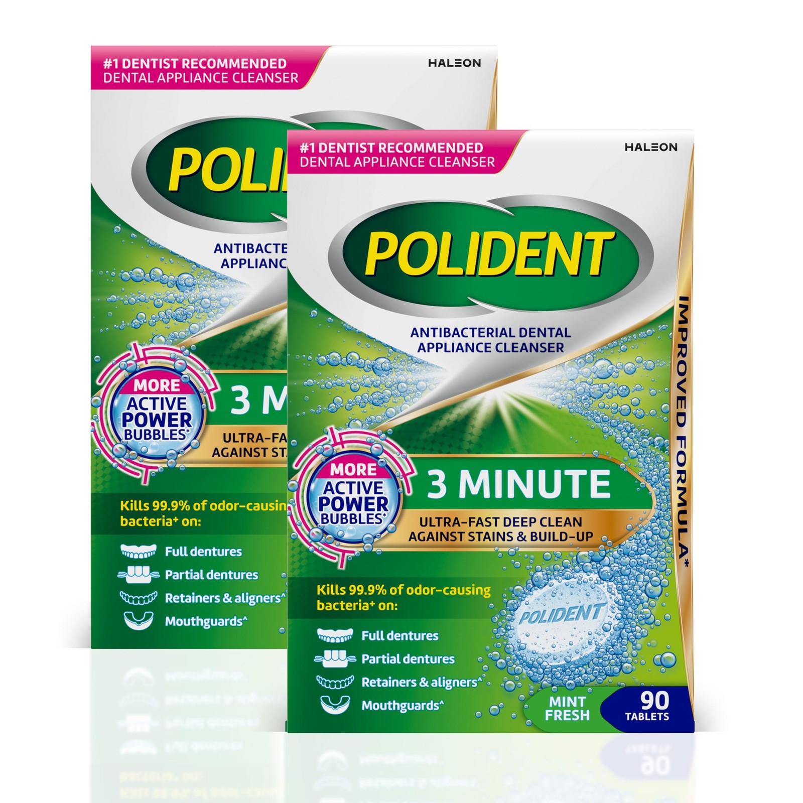 Polident 3 Minute Antibacterial Dental Appliance Cleanser Tablets, 90 Count...