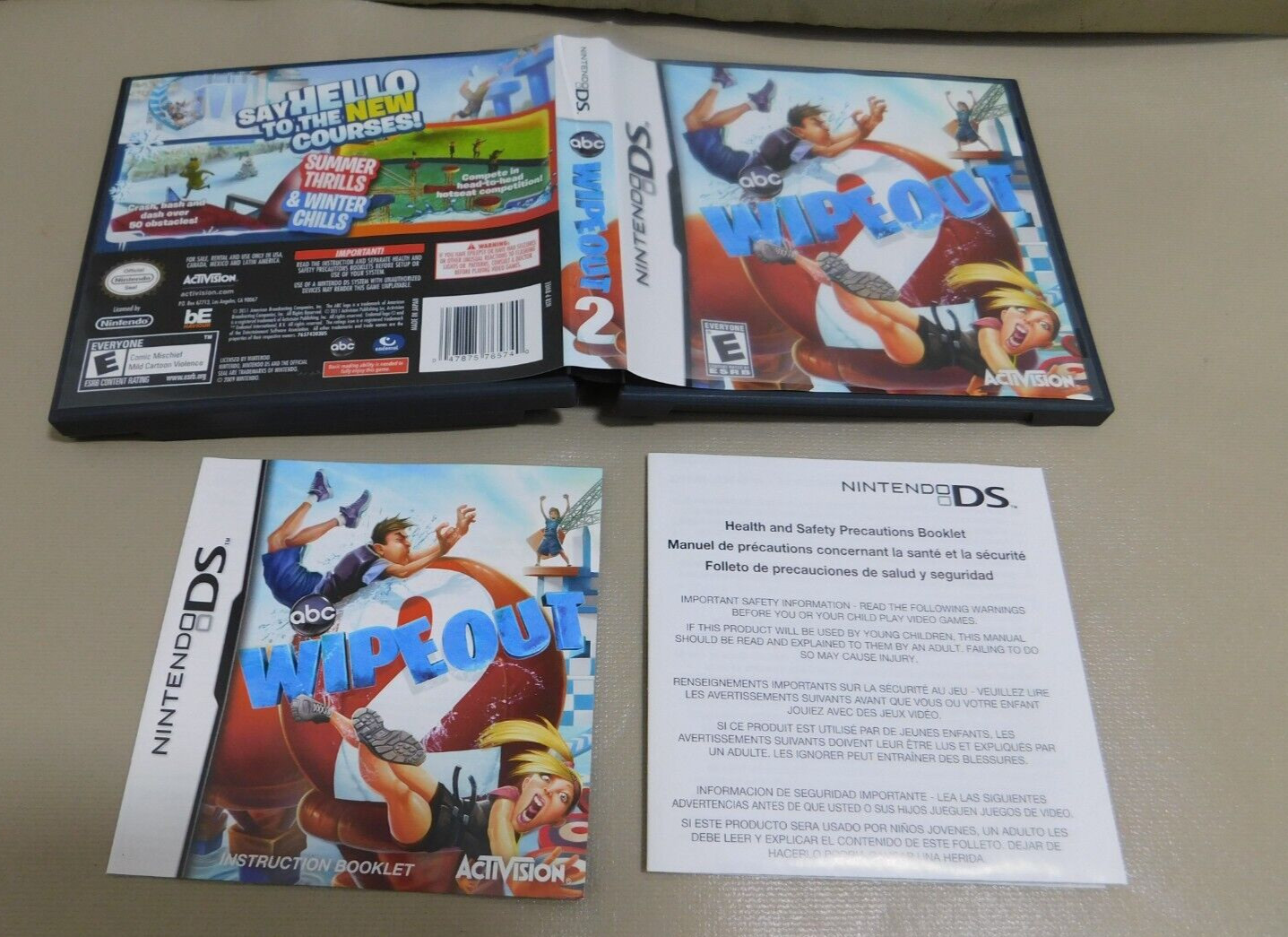 ABC Wipeout 2 (Nintendo DS) Authentic  CASE and MANUAL ONLY NO GAME