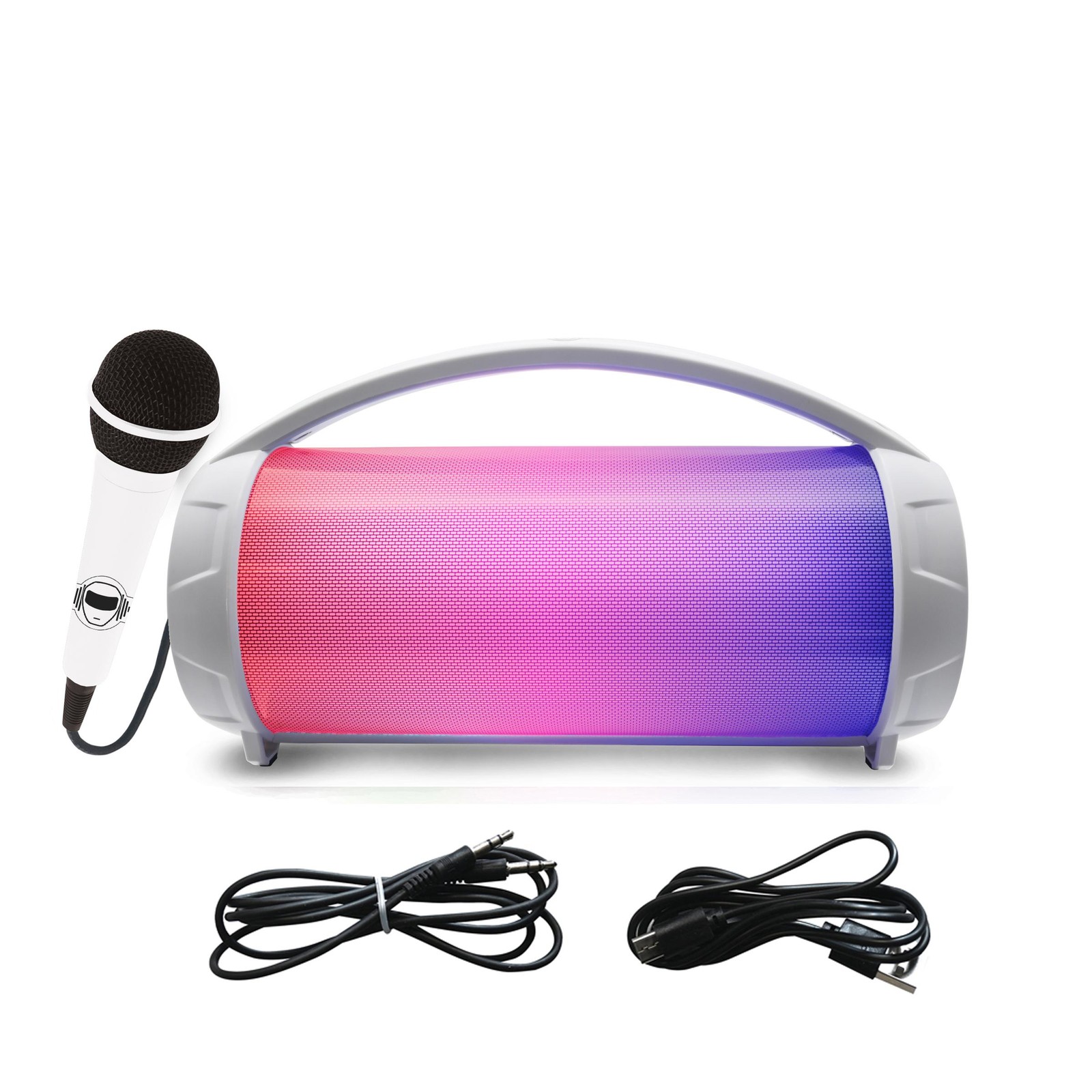 Lexibook iParty, Portable Bluetooth Light Speaker with Microphone, Stereo, Light