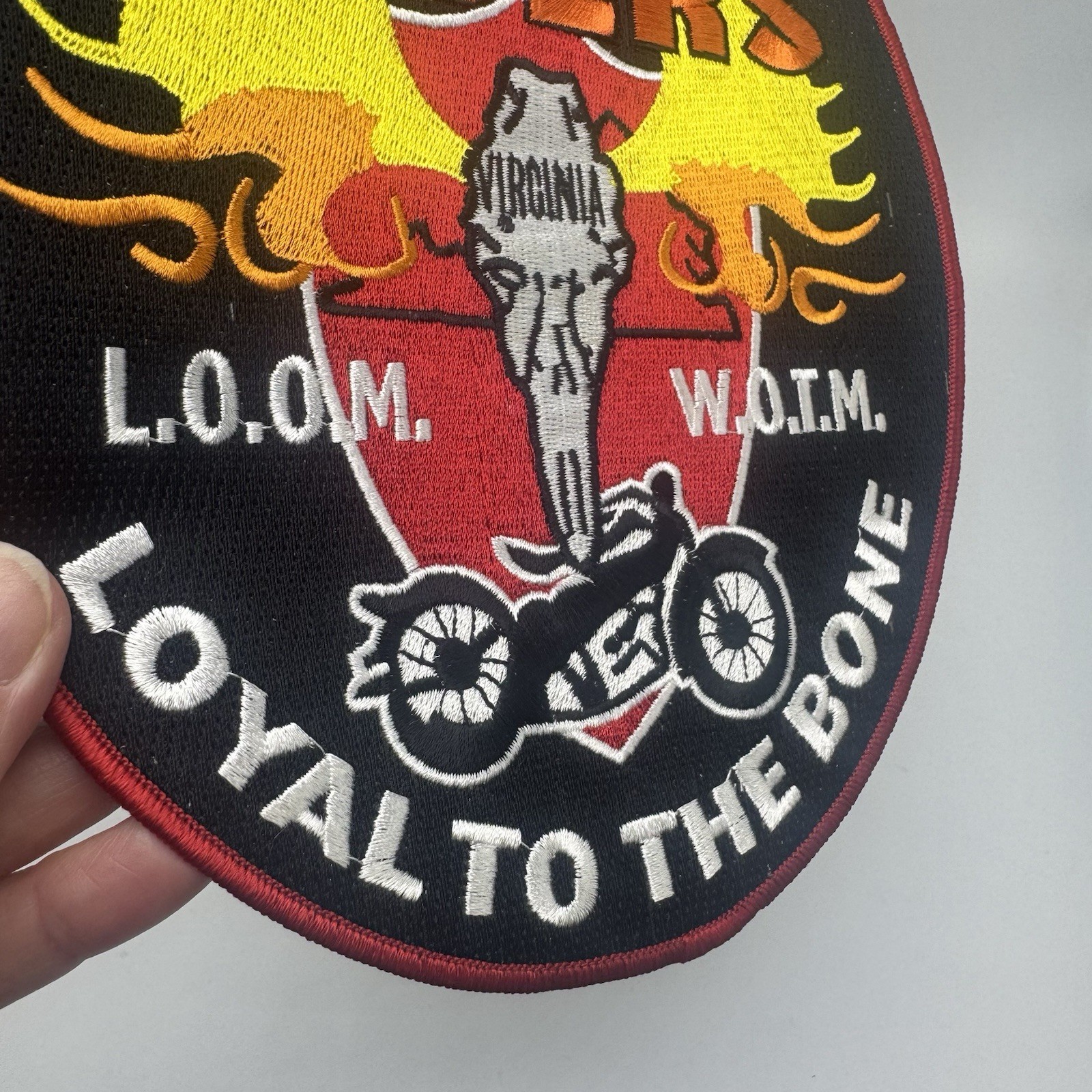 Moose Riders Motorcycle Jacket Patch Virginia Loyal To The Bone Large NEW