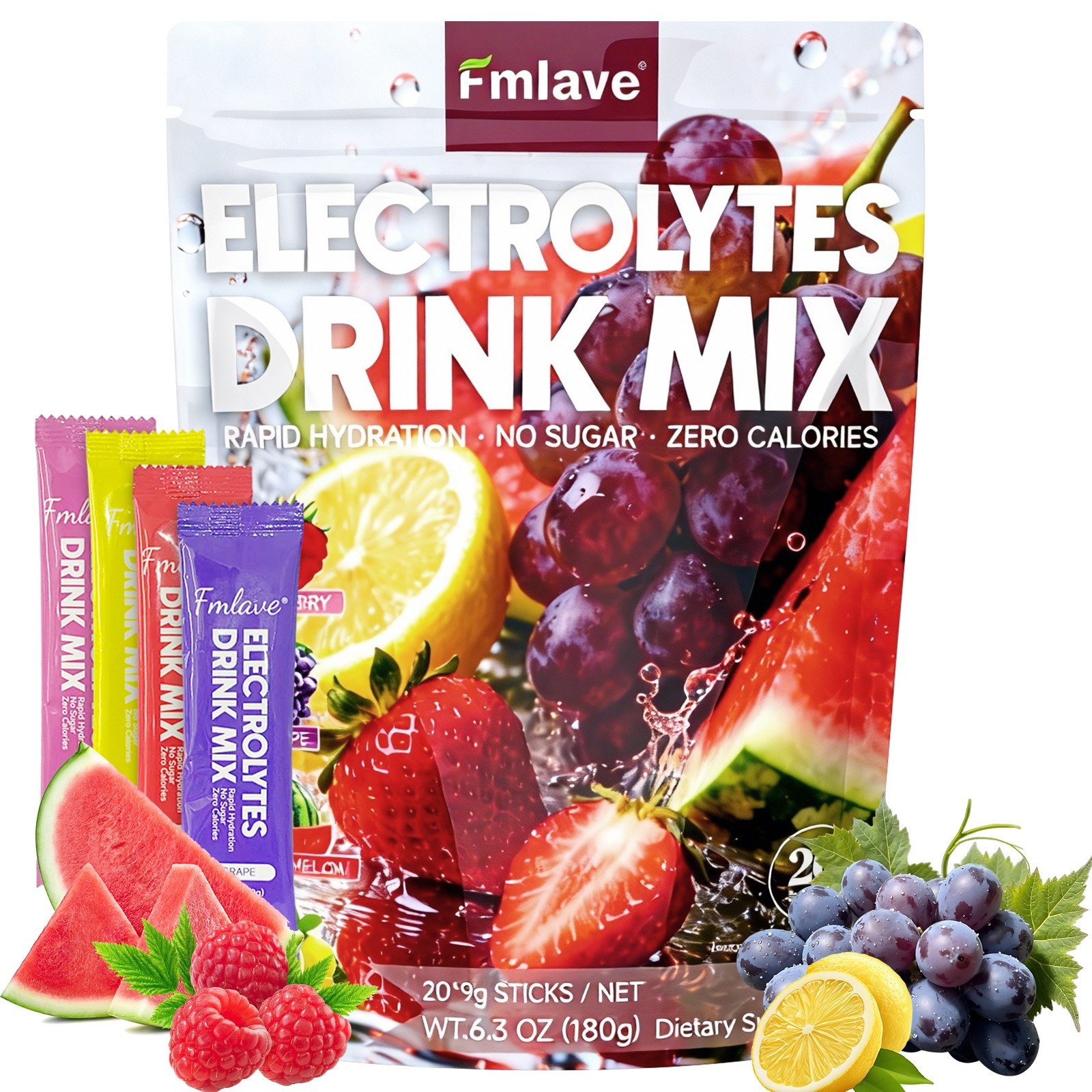 Hydration Mix Sport Drink Powder Sugar Free Essential Electrolyte 20 Sachets