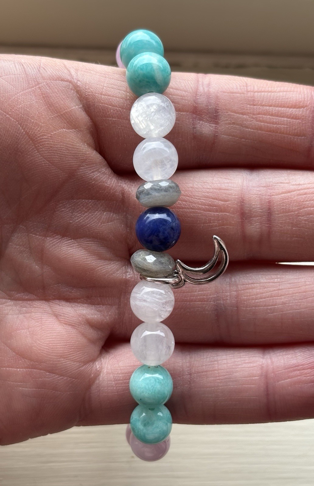 Gemstone Bracelet – Moonstone, Amazonite, Kunzite, Sodalite, & Labradorite