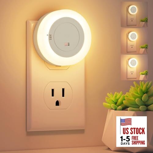 LED Night Lights Plug in, Dimmable Nightlight Plug Into Wall with Soft White