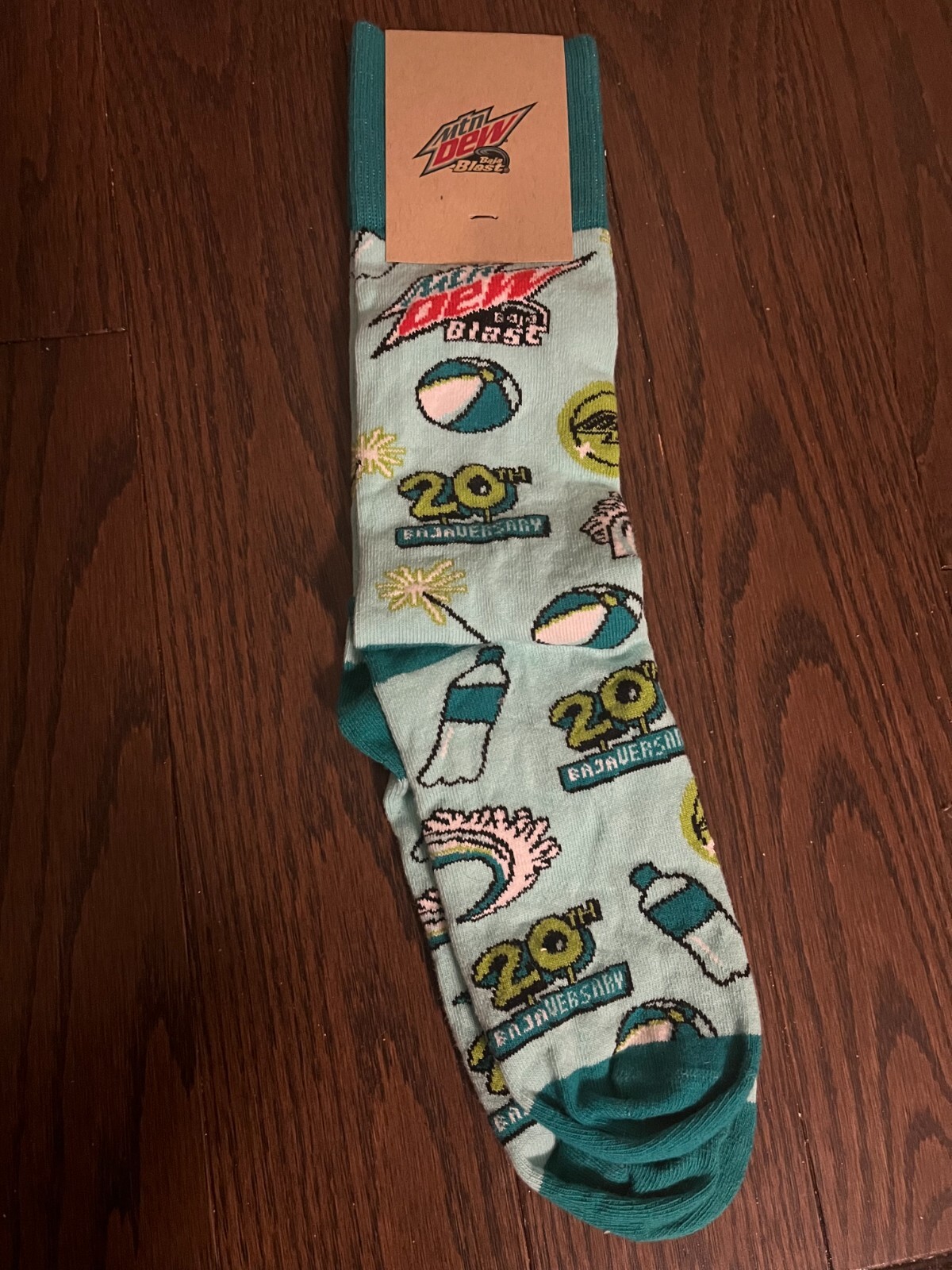 MTN DEW Baja Blast 20th Bajaversary Socks NEW