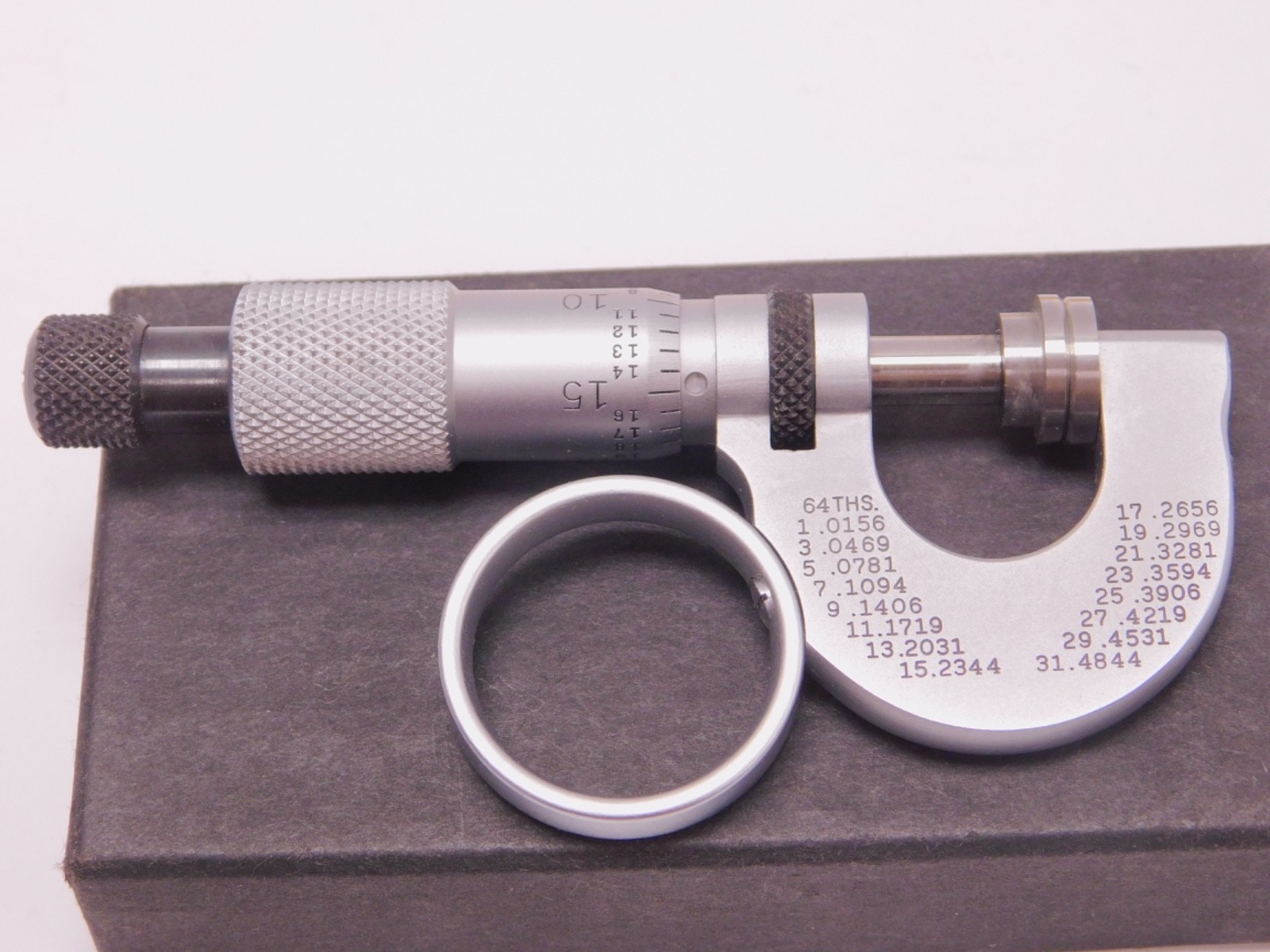 Starrett 223RL Paper Gage Micrometer w Wrench New/Unused