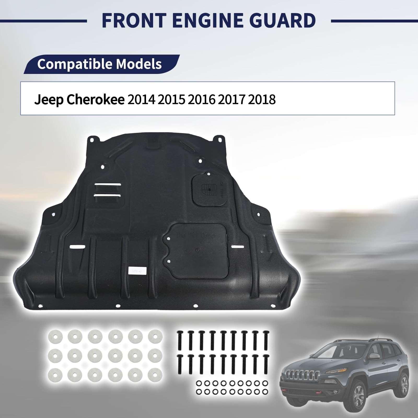 Front Engine Under Splash Shield Guard Fit for Jeep Cherokee 2014 2015 2016 2...