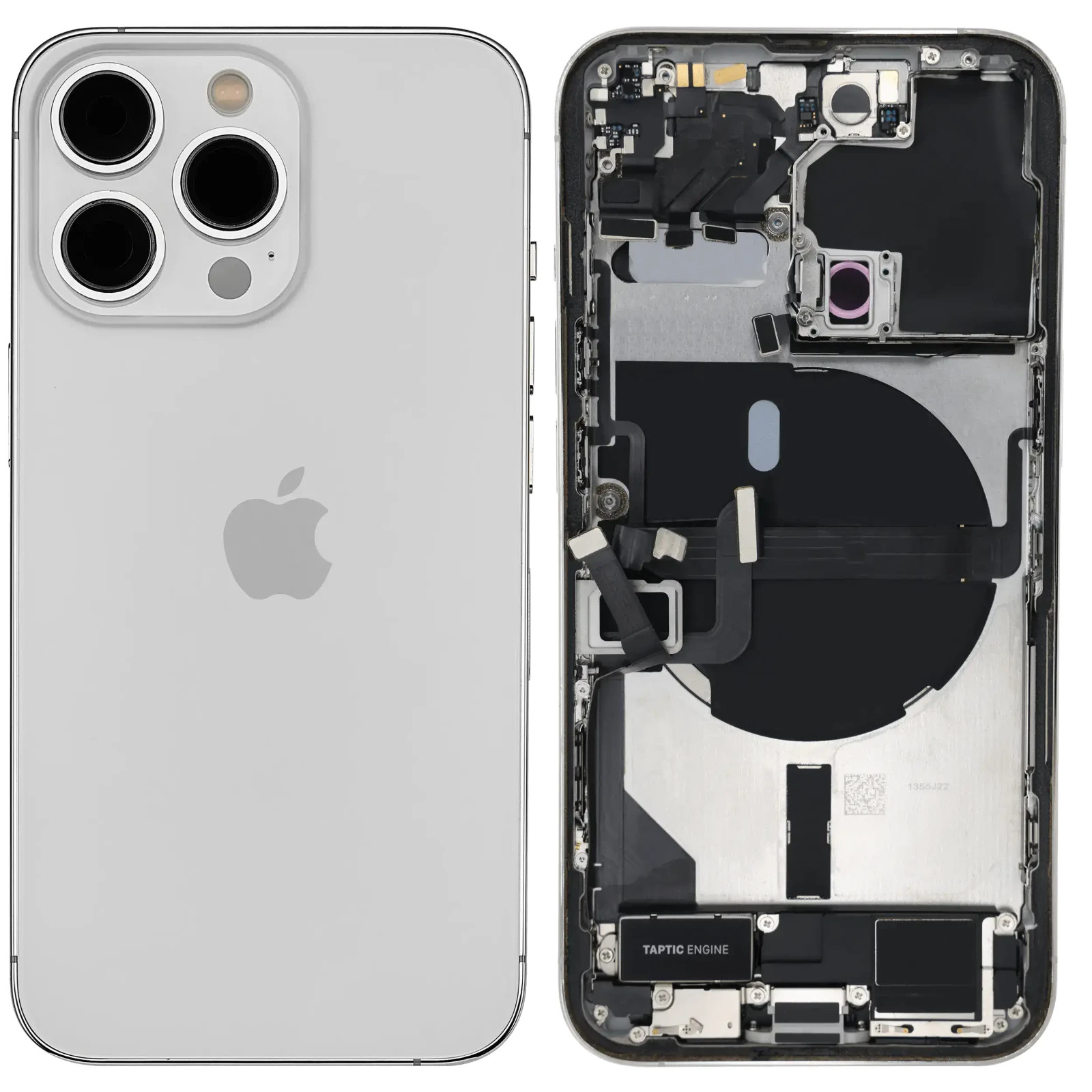 Apple iPhone 13 Pro Back Housing Frame w Charging OEM Pull Grade A Silver