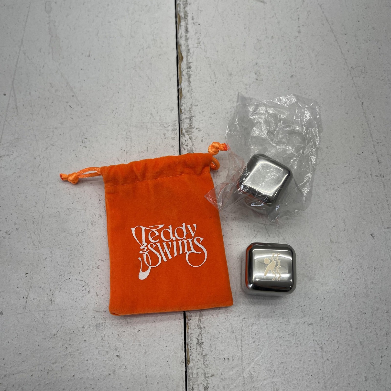 Teddy Swims Stainless Steel Whiskey Stones Reusable Ice Cubes Set of 2 Logo