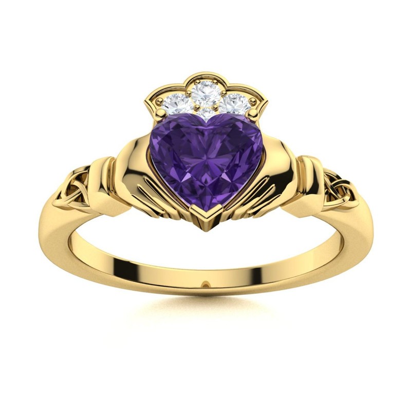 Amethyst Stone Prong Solitaire Mother Anniversary Ring Jewelry 925 Silver