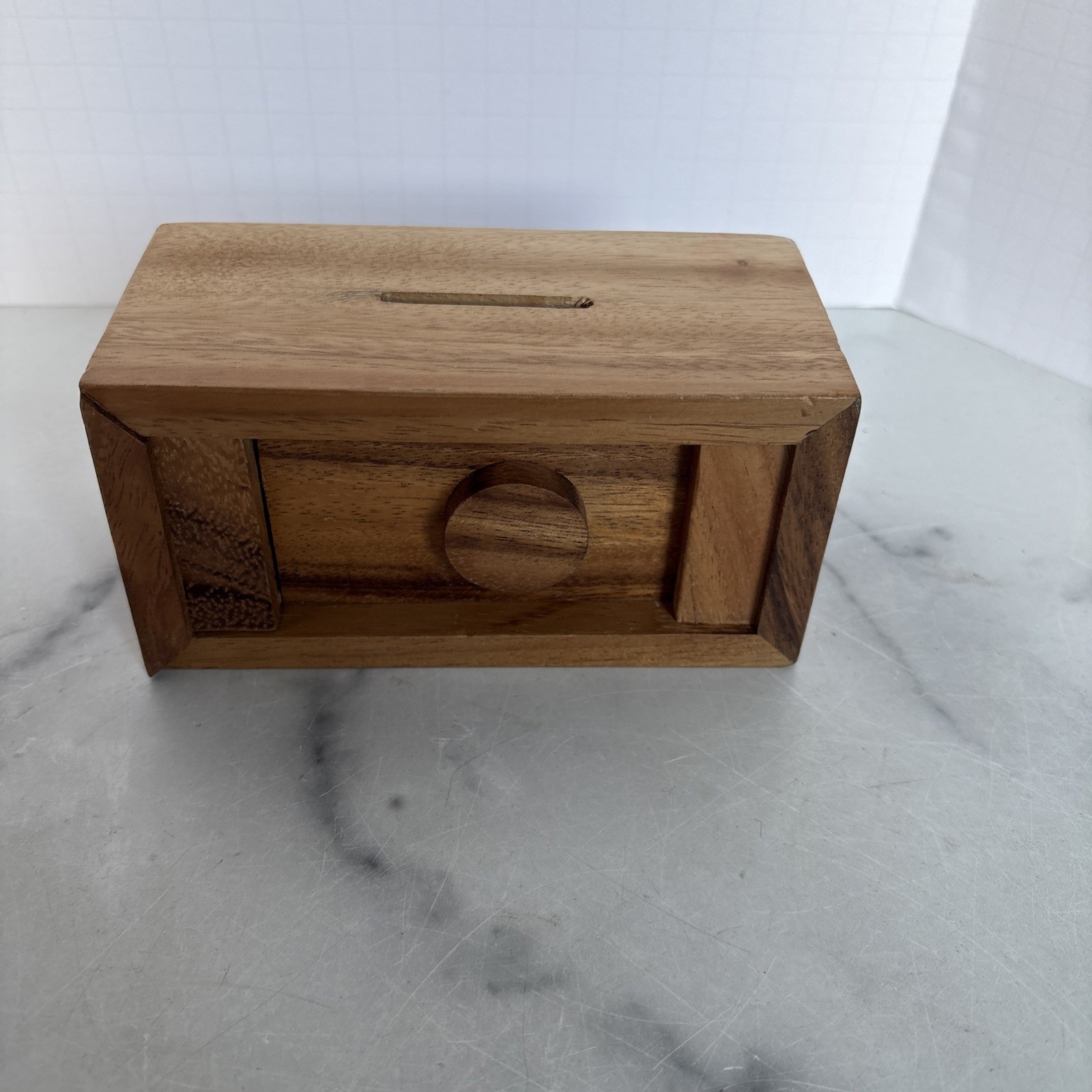 Small Wooden Puzzle Money Bank Gift Box