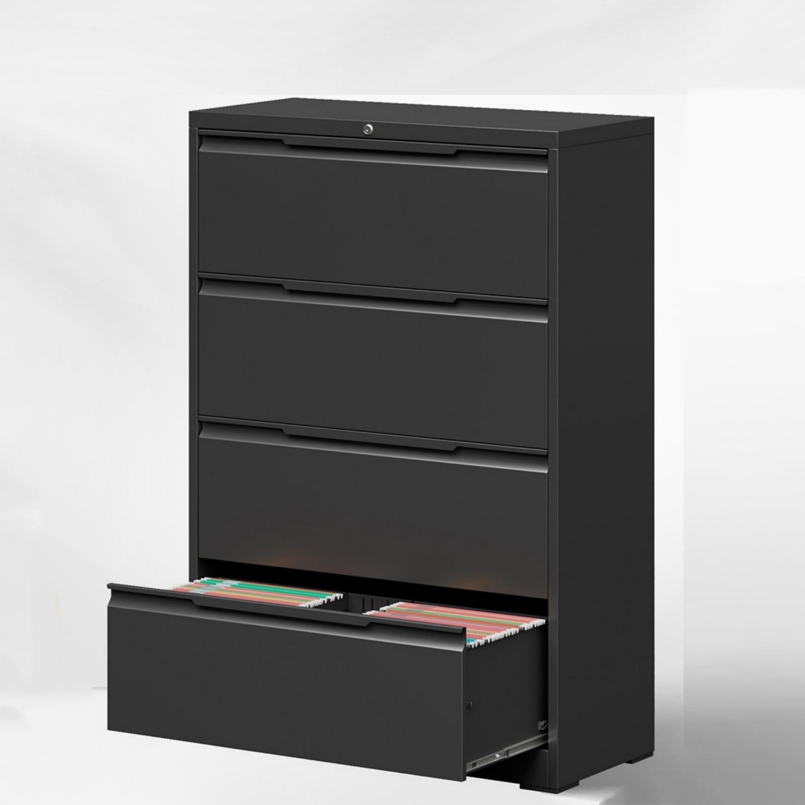4 Drawer Dresser for Bedroom Black Chest of Drawers Large Storage Cabinet Office